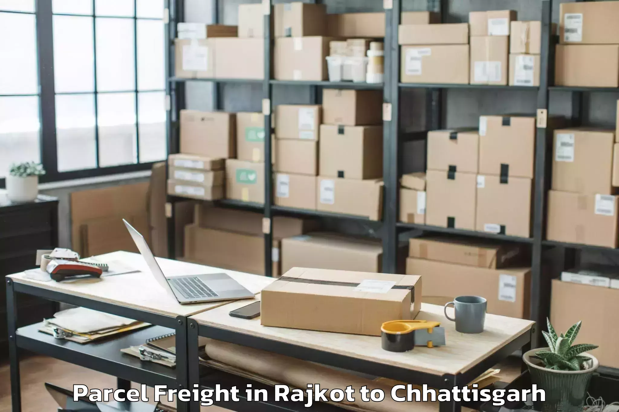 Book Your Rajkot to Op Jindal University Raigarh Parcel Freight Today